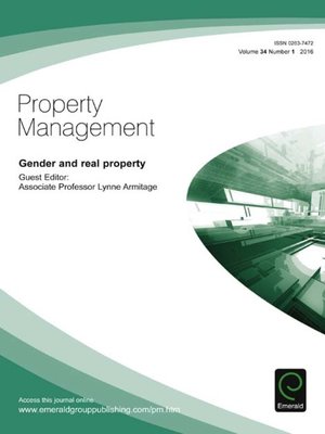 cover image of Property Management, Volume 34, Number 1